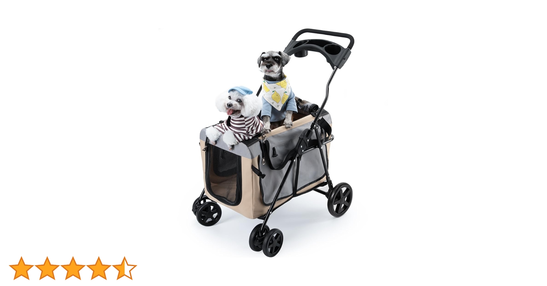 Pandaloli ペットカート 後輪ブレーキ付き 耐荷重20Kg ベージュ色 楽天市場】【あす楽当日発送】 Pandaloli ペットカート